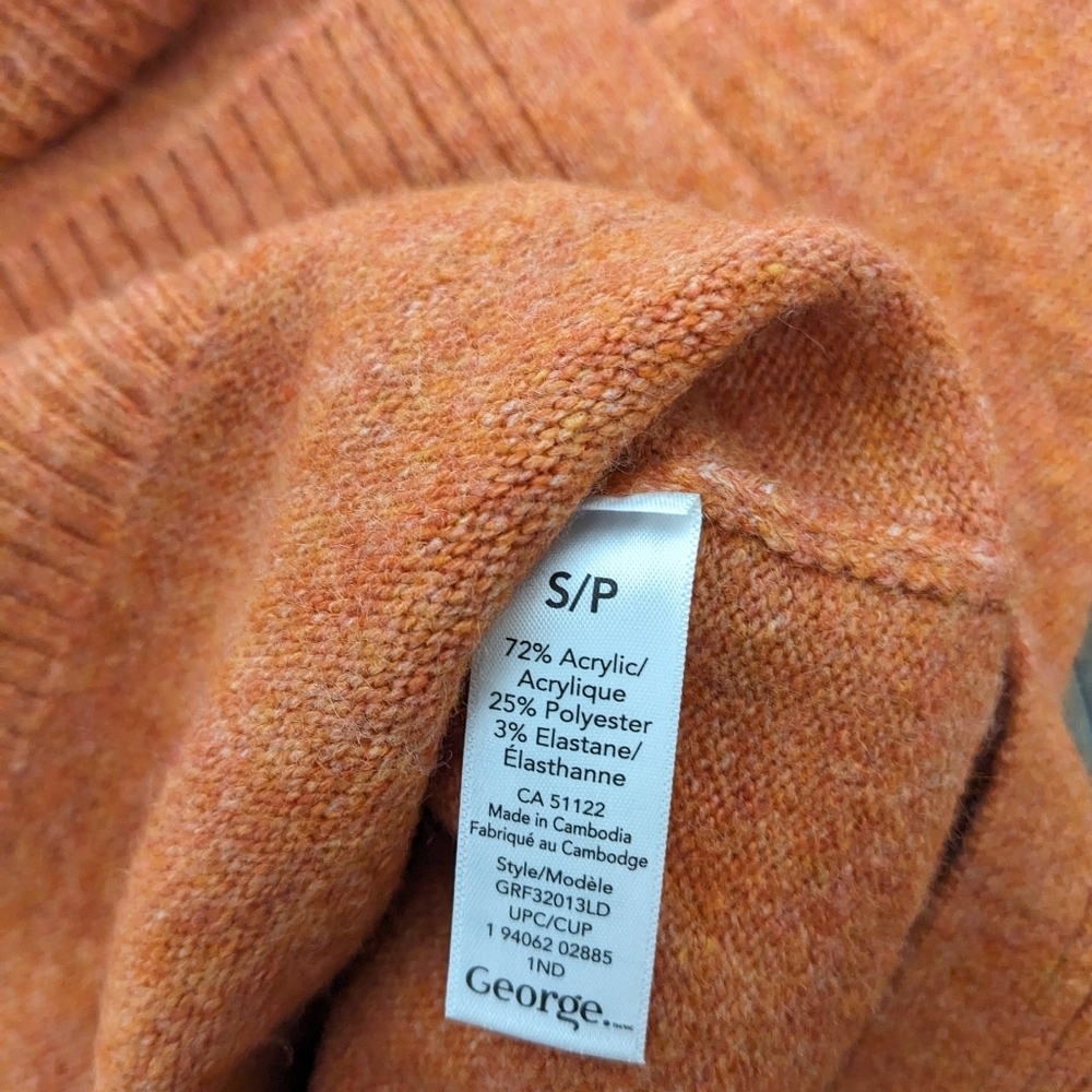 George Turtleneck Sleeveless Sweater Size Small Rust Orange - Picture 7 of 8